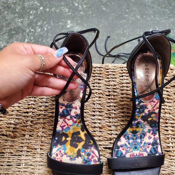 Madden Girl Black G-Debi Strappy Heels - Picture 2 of 7